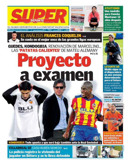 Portadas deportivas miércoles 21 de febrero de 2018