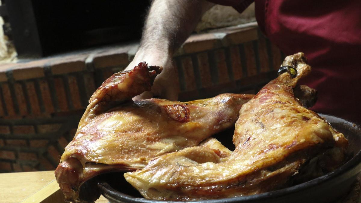 Lechazo preparado para consumir