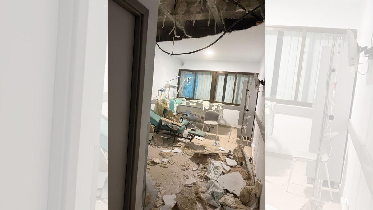 Se desploma parte del techo de una habitación del Hospital Don Benito-Villanueva con un paciente dentro.