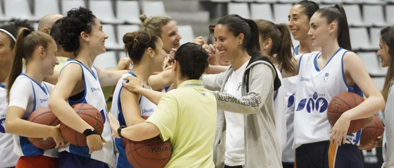 La selecció catalana en l’entrenament d’aquesta tarda a Fontajau