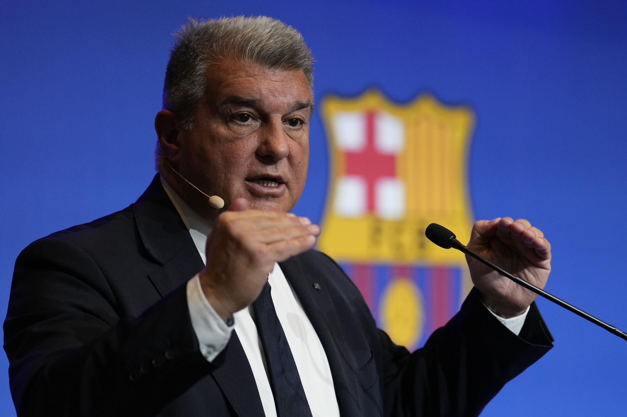 Rueda de prensa de Joan Laporta, presidente del FC Barcelona