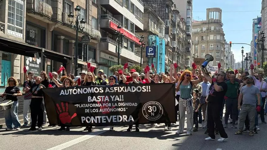 Trabajadores autónomos protestan en Vigo por «unas condiciones de trabajo dignas»
