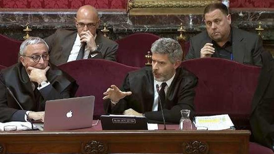 Melero, Romeva, Junqueras y Van Den Eynde. // Efe