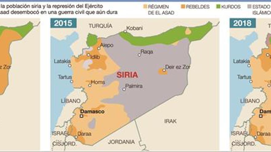 Siria cumple siete años en guerra con medio millón de fallecidos