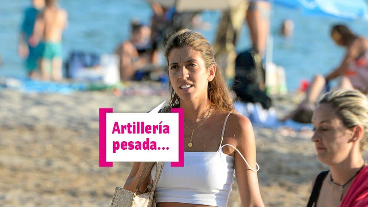 Karelys Rodríguez en la playa de blanco con bocadillo: &quot;Artillería pesada&quot;