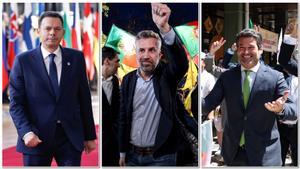 Combo de los tres principales candidatos a las elecciones de Portugal; Luís Montenegro, Pedro Nuno Santos, André Ventura