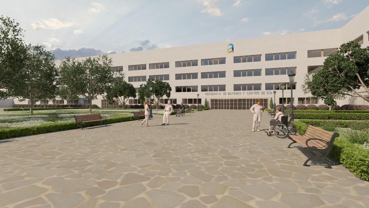 Figuración de la futura residencia de Alfafar antes de la moficación.