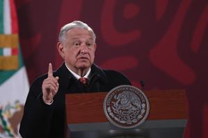 El presidente de México, Andrés Manuel López Obrador, en su habitual conferencia de prensa matutina de este miércoles. 