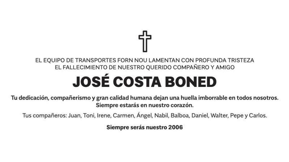 Esquela José Costa Boned