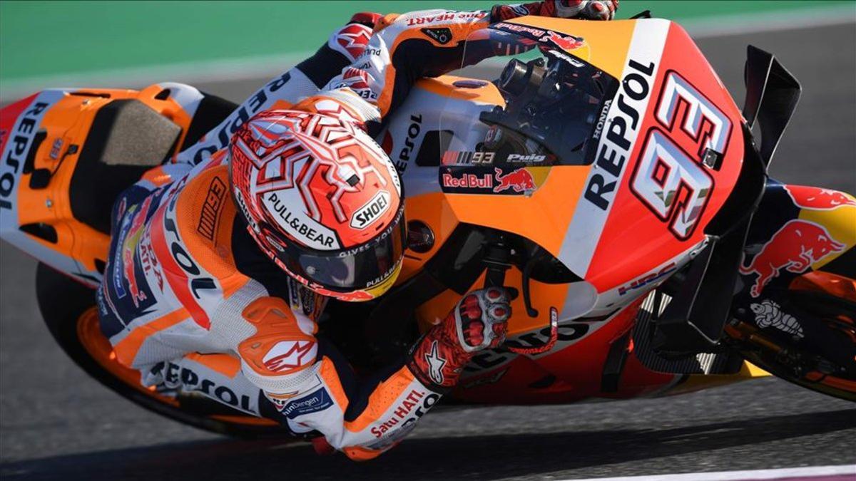 Márquez en acción en Catar