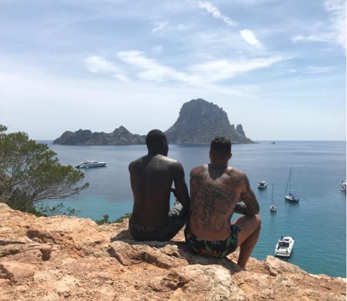 Hugo Mallo y y Pape Cheikh, en Ibiza.