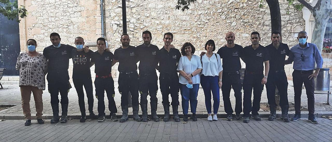 Miembros del IB-Salut y de la Asociación Internacional de Estudios de Bomberos, ayer en Palma. | J. B.