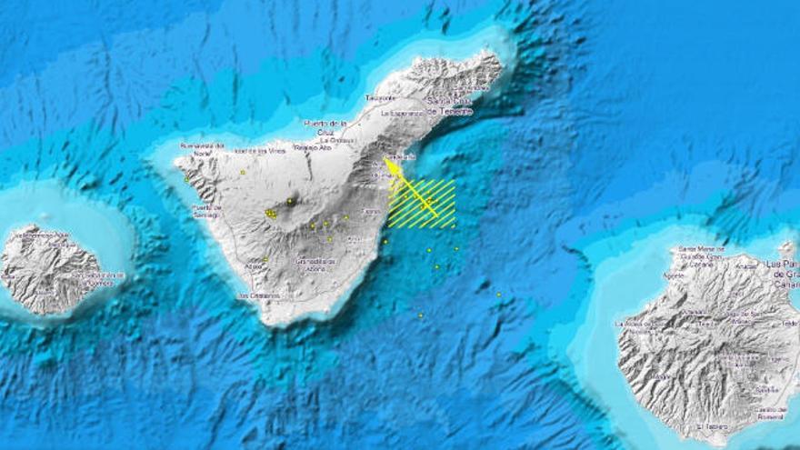 Registros sísmicos del Instituto Geológico Nacional en la costa de Güímar.