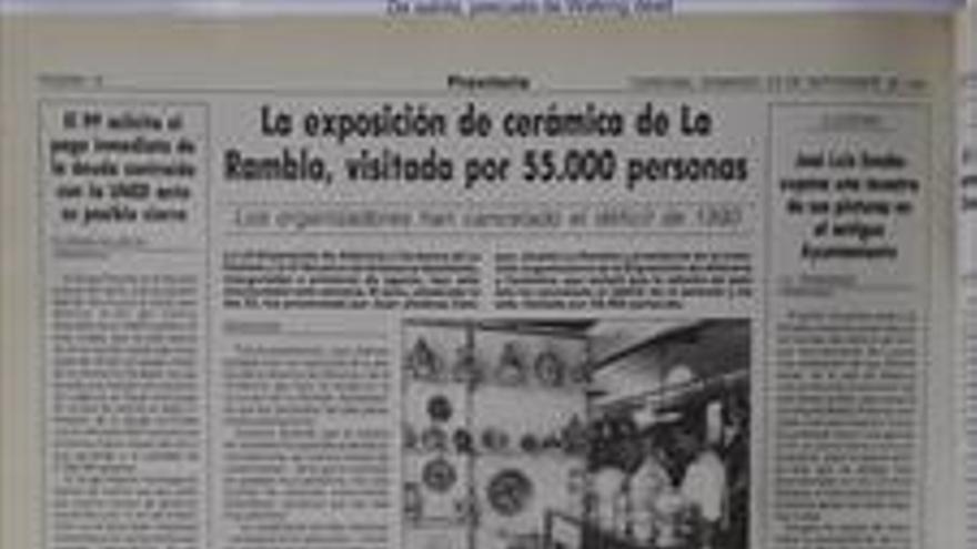 Hace 25 años Domingo, 29 de septiembre de 1991 La exposición de cerámica de La Rambla, con 55.000 visitas