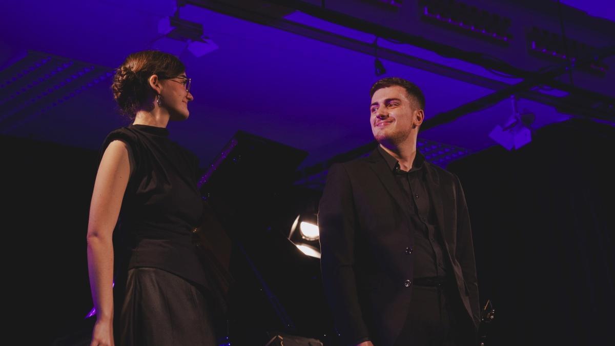 El Dúo Innovarte, que actúa este lunes en el Auditorio de Zaragoza.