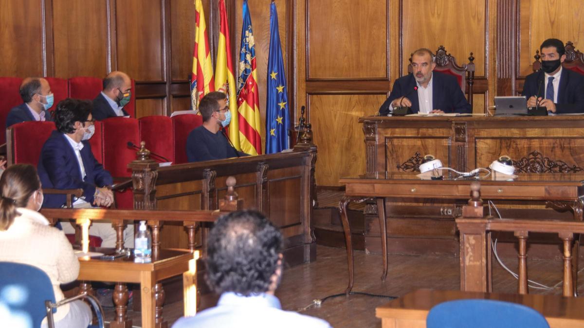 Pleno sobre el plan de peatonalización celebrado esta mañana en Alcoy.