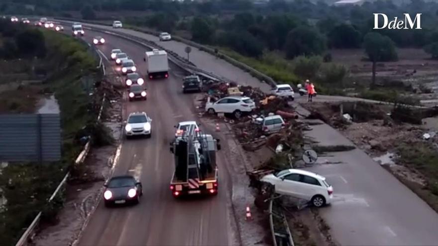 La carretera de Colònia de Sant Pere y otras tres vías continúan cortadas