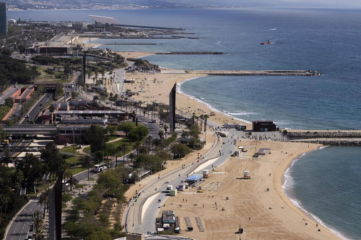 Vista de las playas del litoral de Barcelona.