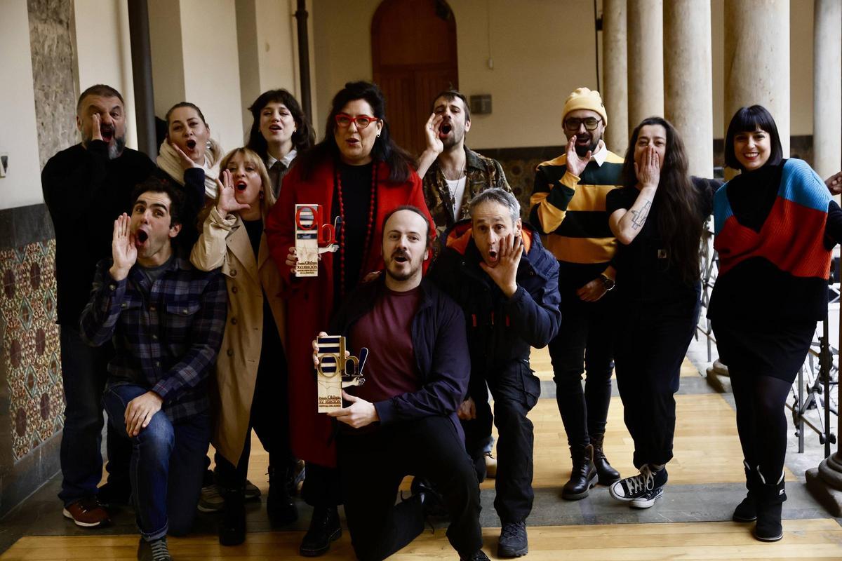Sandro Cordero, Adrián Conde, Cristina Lorenzo, Arantxa Fernándes, Paula Mata, Ana Eva Guerra, Luis Alija, Daniel López, Carlos Dávila, Borja Roces, Reeca Tassis y Natalia Alonso, esta mañana en la lectura de finalistas de los Premios Oh! 2026.