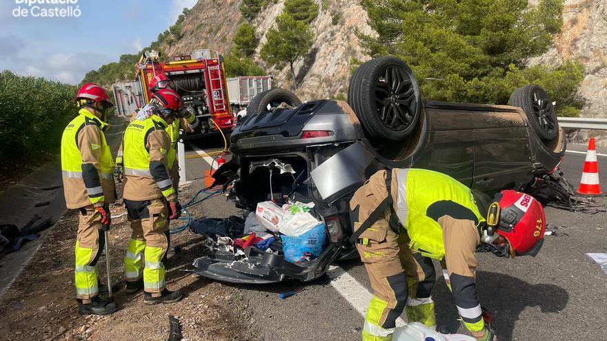 Retenciones de 6 kilómetros en la AP-7 en Orpesa por un accidente múltiple