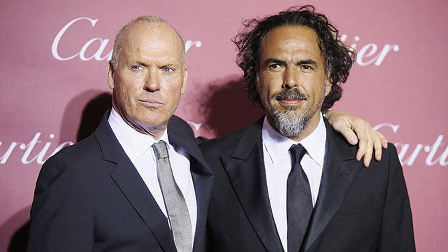 Michael Keaton y Alejandro González Iñárritu.