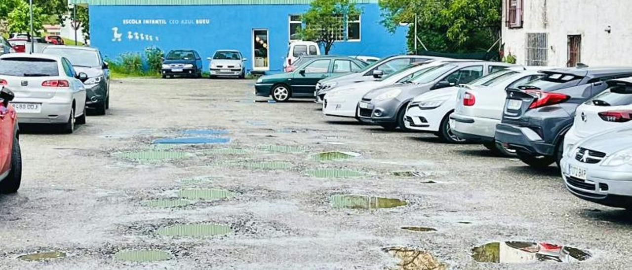 Estado actual del aparcamiento de la Rúa Santán.   | // SANTOS ÁLVAREZ