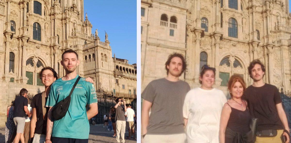 A la izquierda, los madrileños Luli y Álvaro. A la derecha, Daniel, Natalia, Olga y Alejandro, llegados de Nashville..