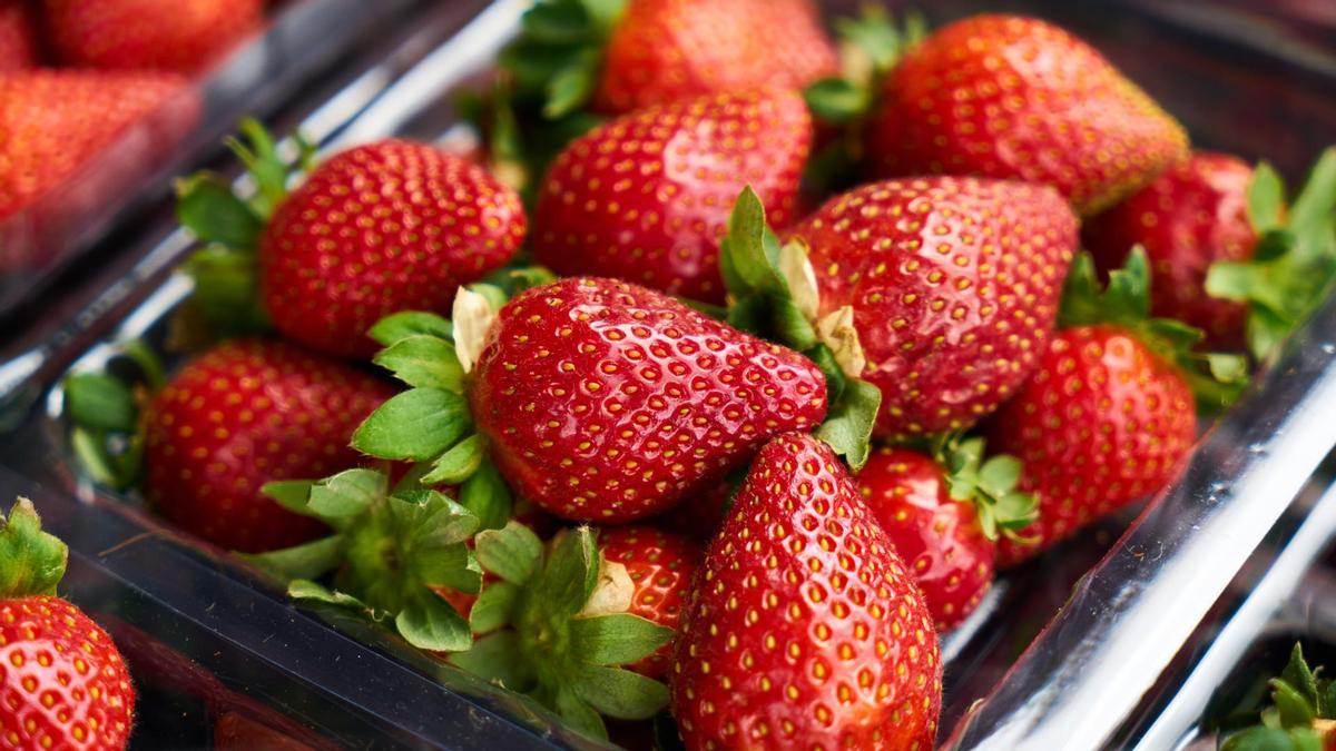 Una bandeja de fresas.