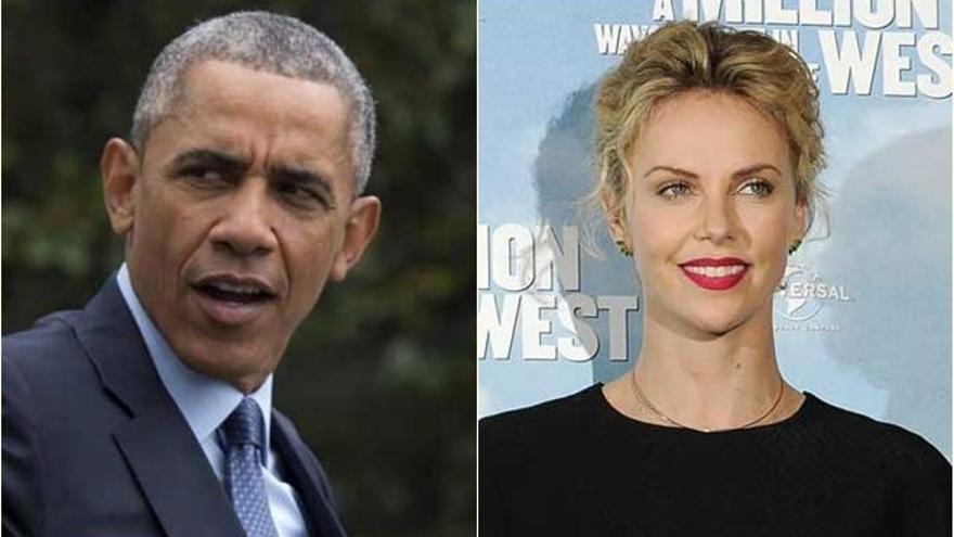 Barack Obama y Charliza Theron.