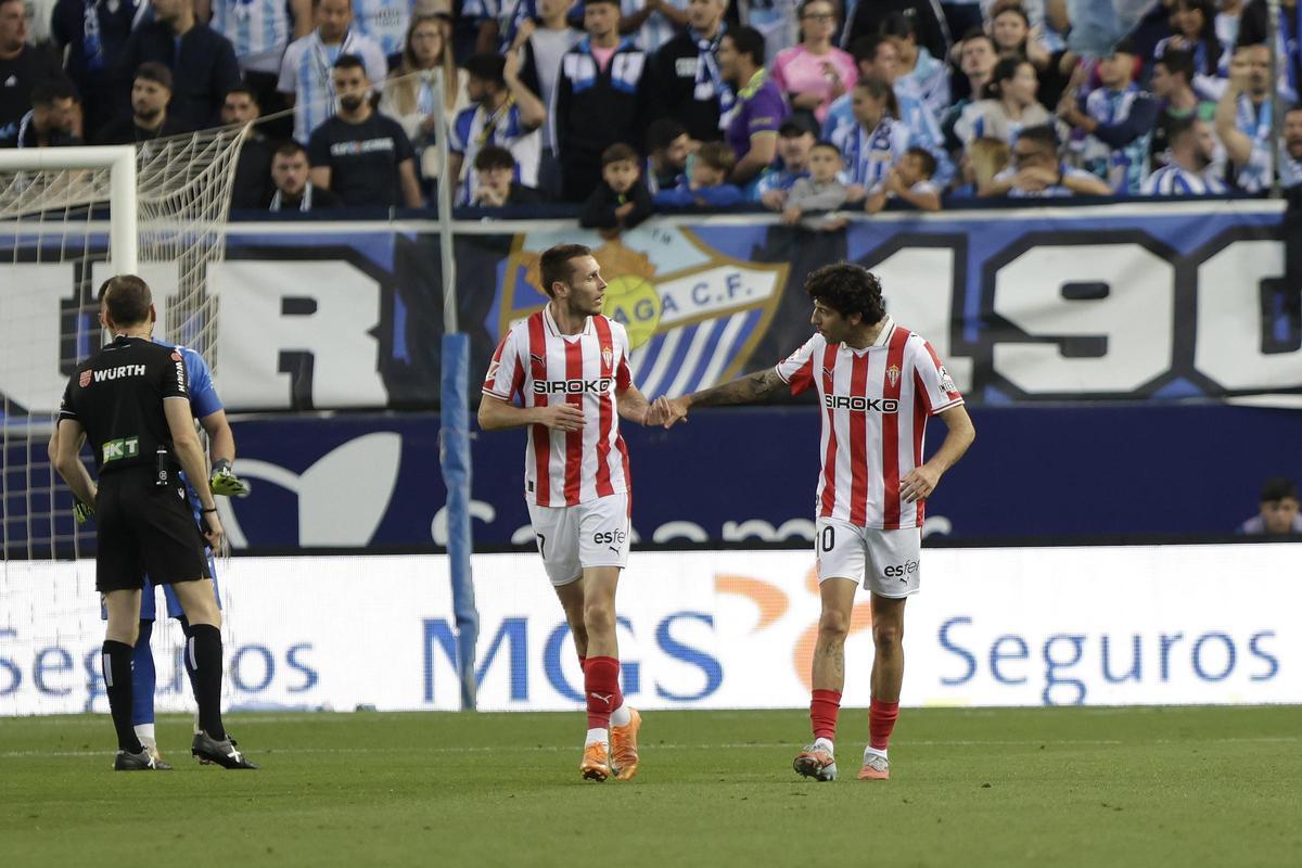 Imágenes del encuentro entre el Málaga y el Sporting