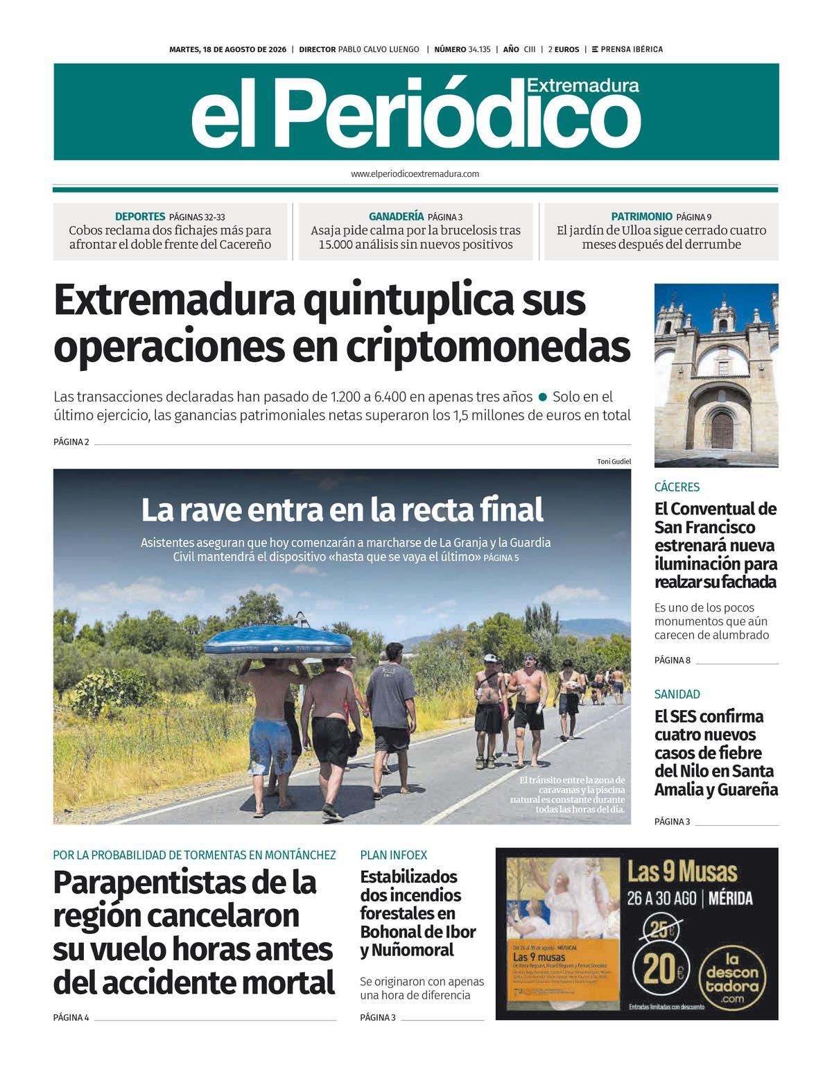 Consulta la portada correspondiente al día 18 de agosto de 2026