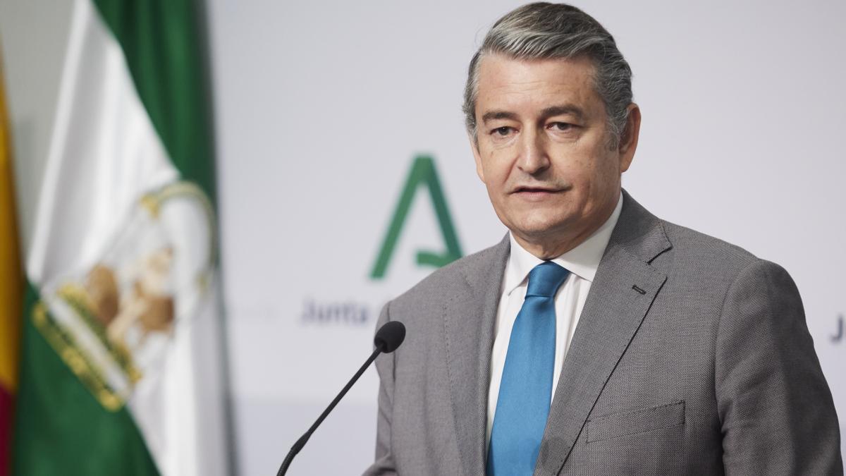 Antonio Sanz, en la rueda de prensa tras el Consejo de Gobierno.