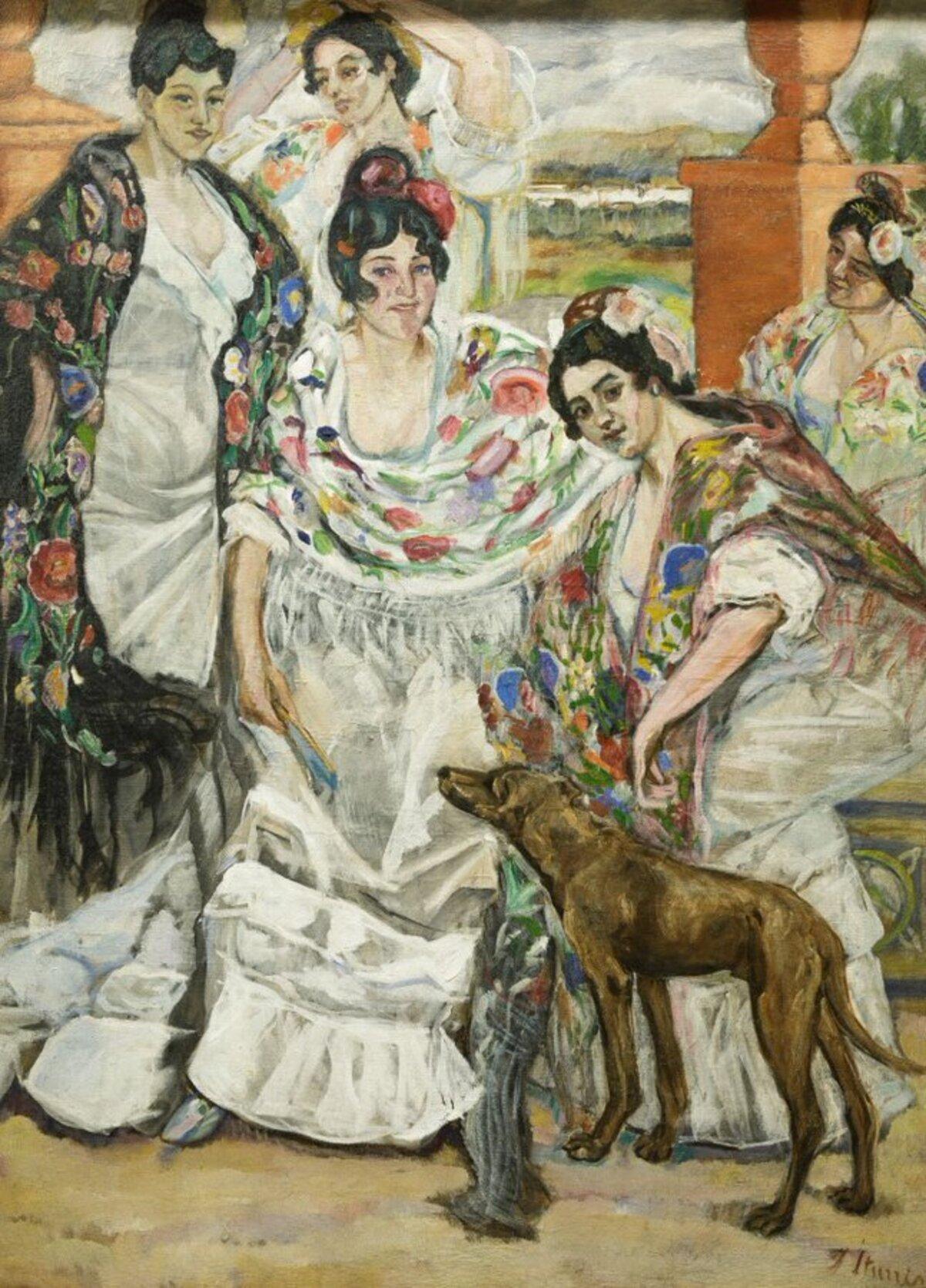 'Manolas con perro', de Iturrino.