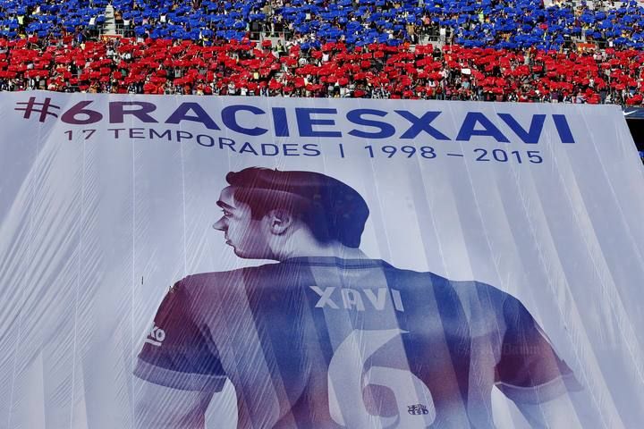 Homenaje a Xavi en el Camp Nou