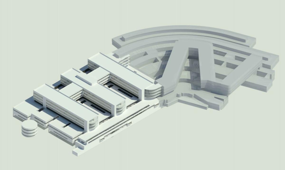 Plano de la segunda fase del hospital Universitario.