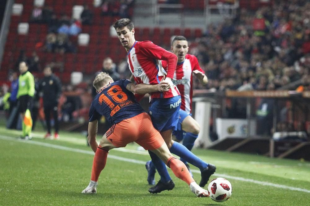 El partido de Copa entre el Sporting y el Valencia, en imágenes