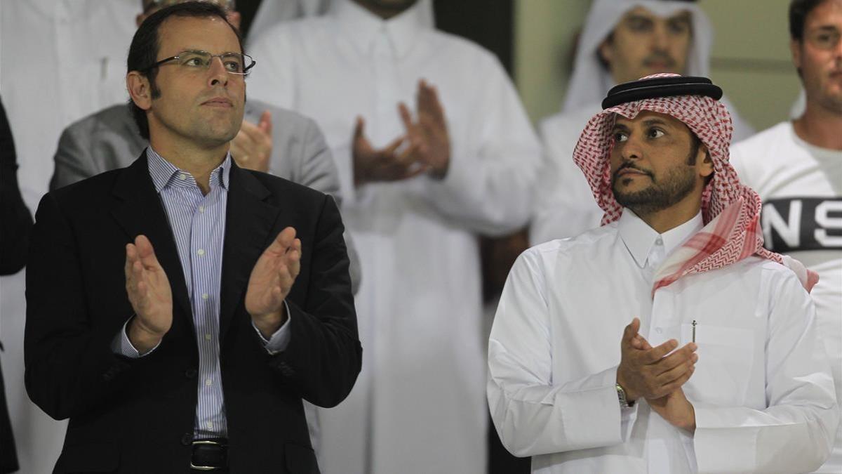 Rosell, en noviembre del 2011, con el jeque catarí Saud bin Abdul Rahman Al-Thani.