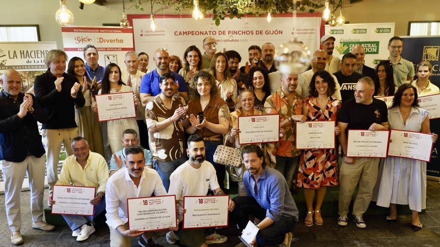 Gijón corona a sus mejores pinchos: las Escaleronas de Oro, plata y bronce ya tienen dueño