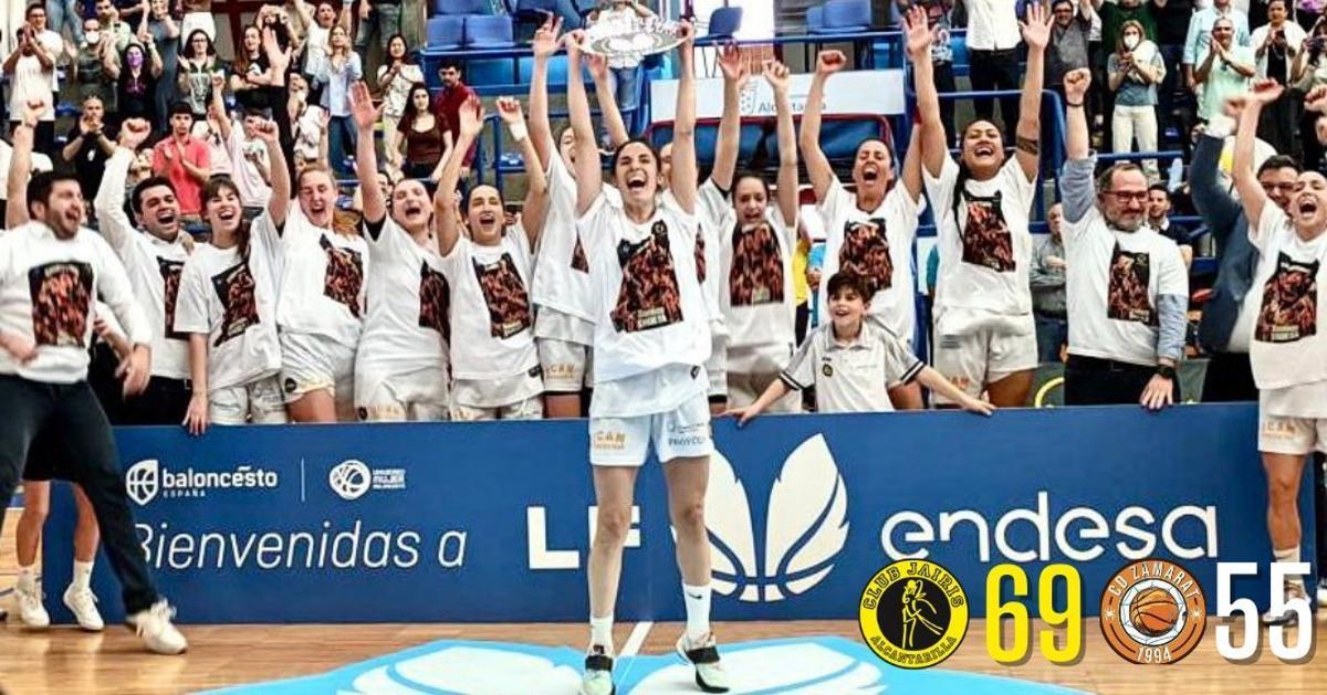 El Hozono Global festeja el título de campeonas de la LF Challenge que les conduce a la división más alta del baloncesto nacional