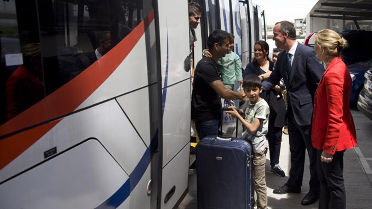 Llegada de los primeros 20 refugiados sírios a España, procedentes de Grecia.