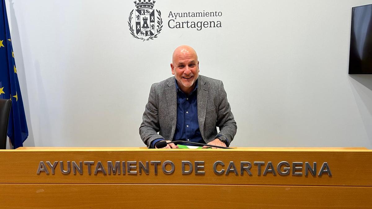 El portavoz de Vox en Cartagena, Gonzalo López Pretel, este jueves