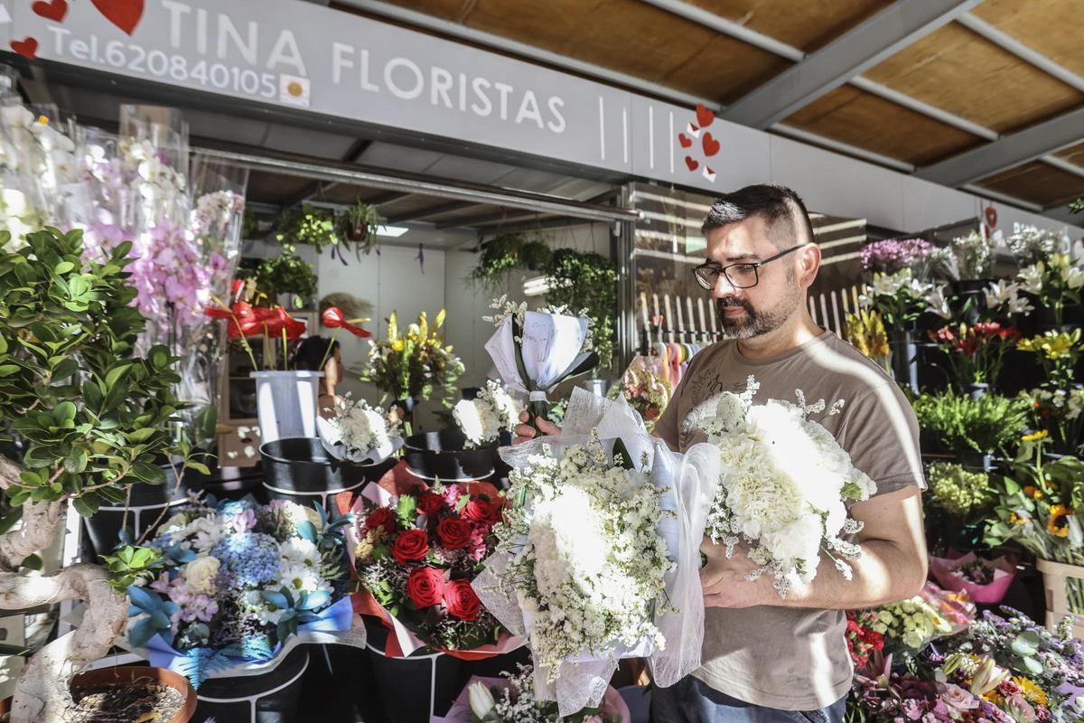 Uno de los puestos de flores del Mercado Central en una imagen de archivo