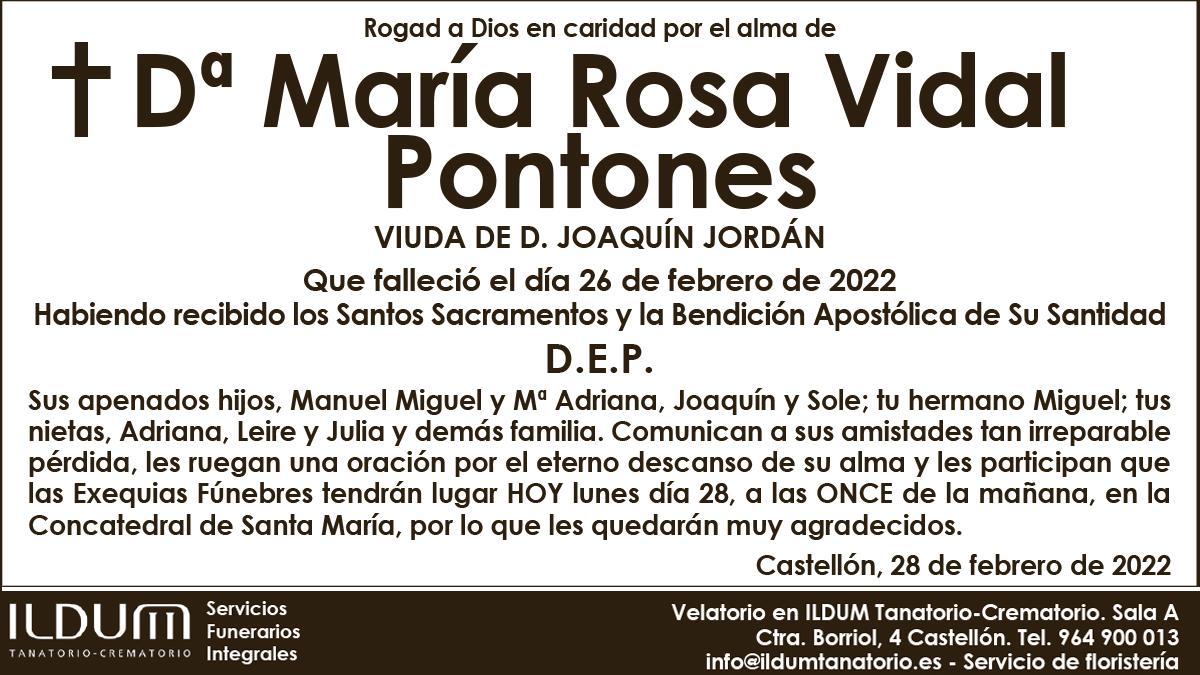 Dª María Rosa Vidal Pontones
