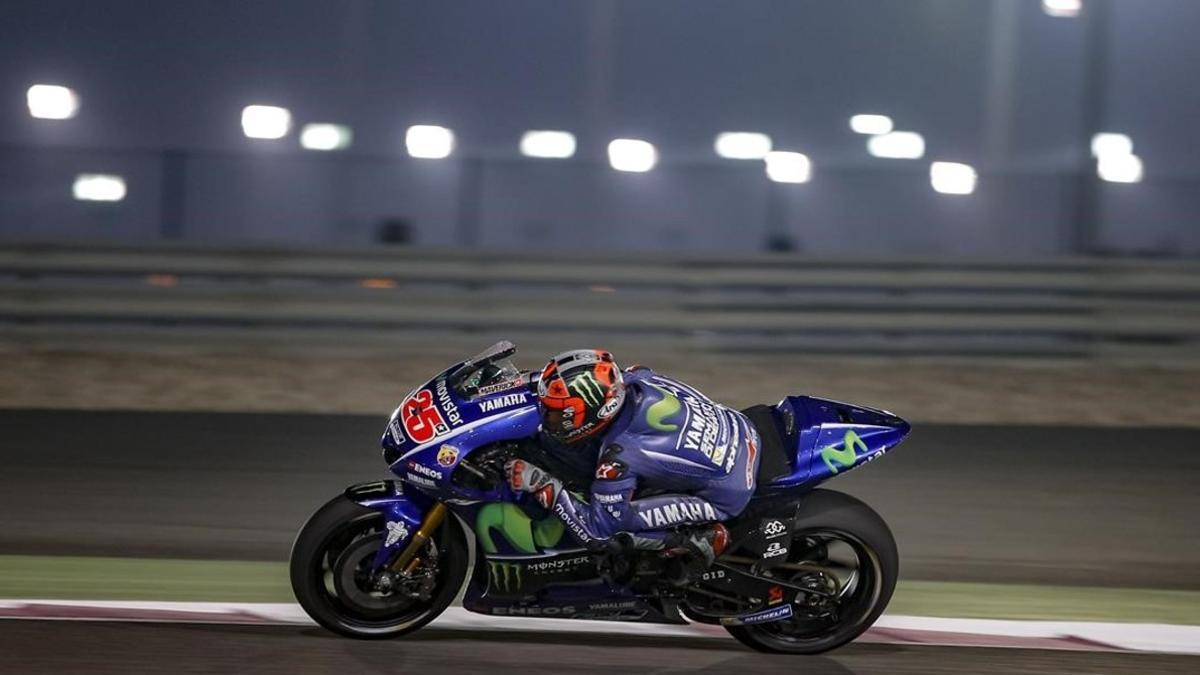 Maverick Viñales (Yamaha), en su último día en Doha, haciendo un simulacro de gran premio.