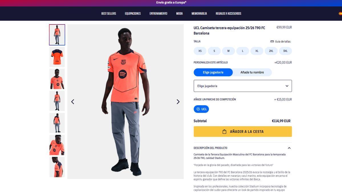 La tercera equipación del Barça