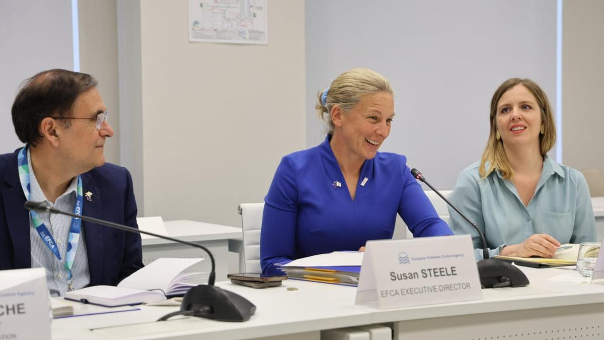 Susan Steele, directora ejecutiva de la EFCA, presentando los resultados del último informe de la Agencia (Vigo).