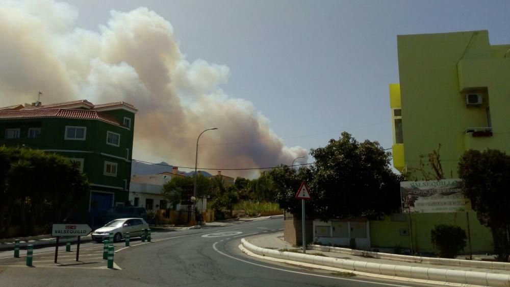 Incendio originado en Tejeda