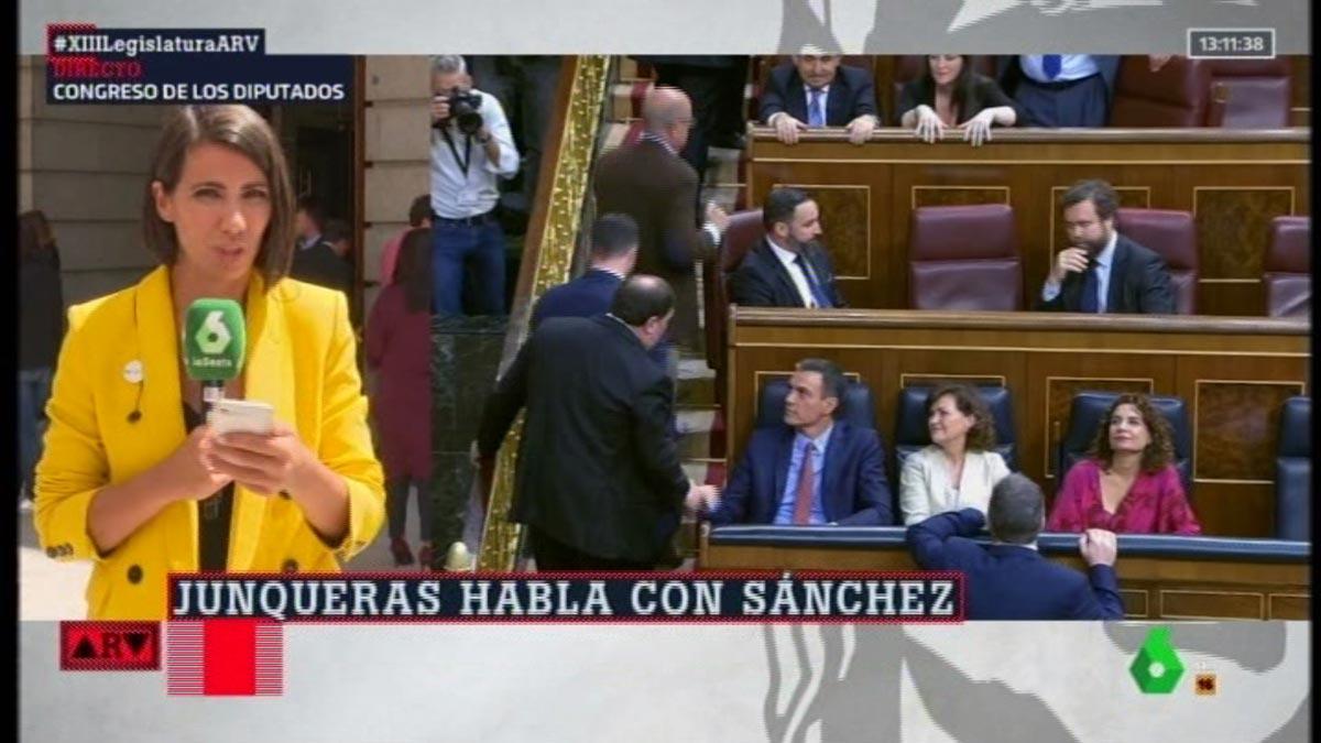 Ana Pastor y el saludo Junqueras-Sánchez. 