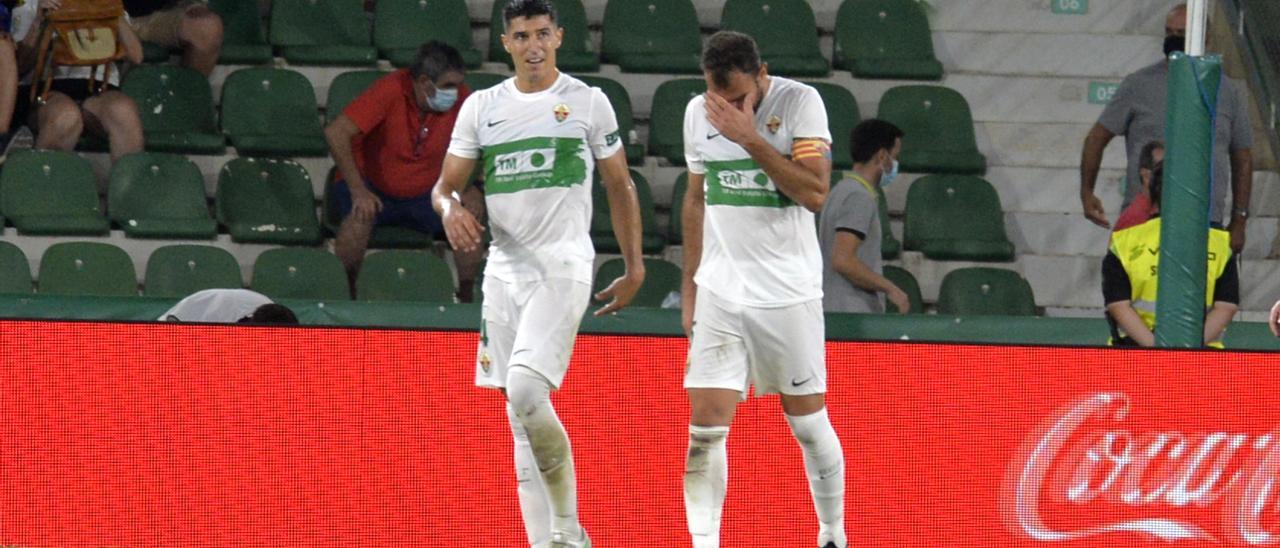 Verdú lamentándose tras el gol del Levante