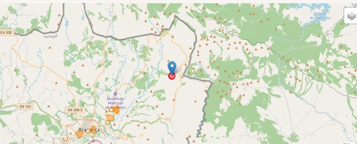 Zona del incendio en Portugal
